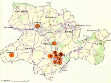 Karte mit beteiligten Häusern